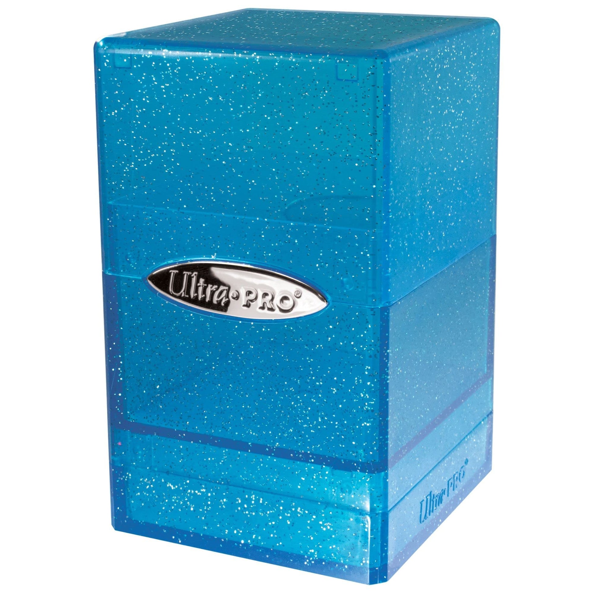 Ultra Pro - Satin Tower 100+ Card Deck Box (Glitter Blue) - Protect Your Gaming Cards, Sports Cards or Collectible Cards In Stylish Glitter Deck Box