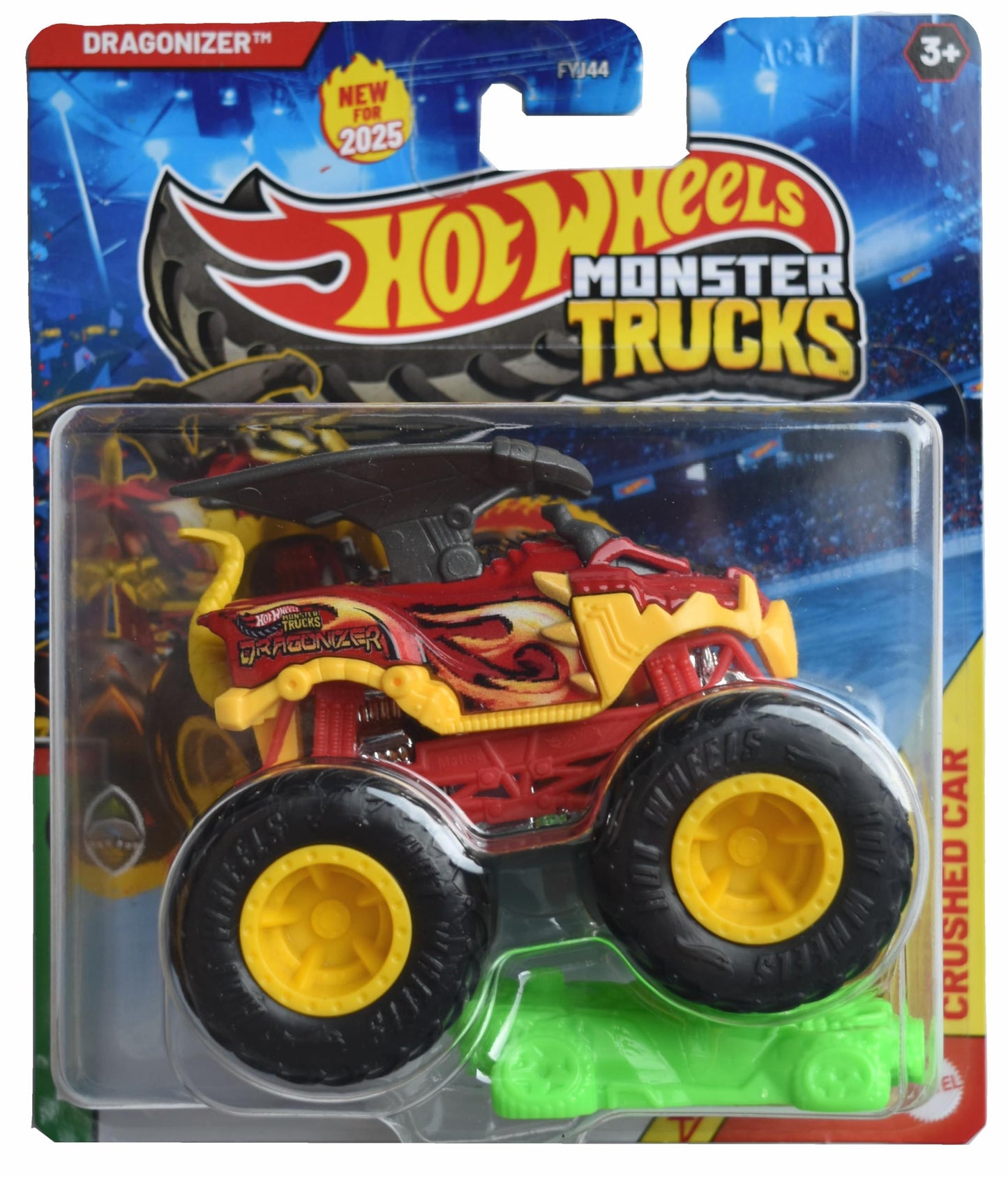 Hot Wheels Monster Trucks Dragonizer, Beast Bashers 4/6 Includes Crushed Car