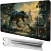 Playmat for MTG Dinosaur Magic Play Mat 24x14 Inch Card Game Mat for Magic The Gathering TCG PTCG Playmat with Free Storage Bags Non-Slip Backing