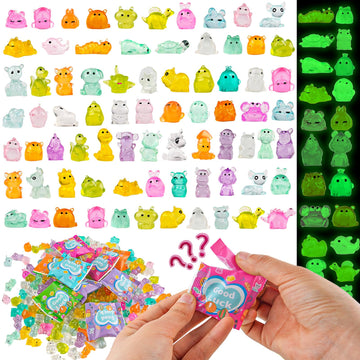 50 Pcs Glow in The Dark Mini Resin Animals Blind Bags