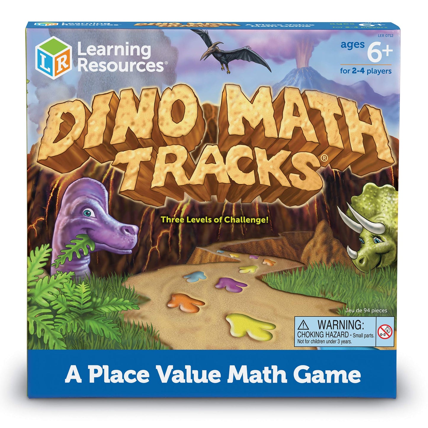 Learning Resources Dino Math Tracks Game - Math Manipulatives, Montessori Board Game, Addition and Subtraction, Counting Literacy Toys, STEM for Kids