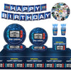 Video Game Party Supplies & Decorations Set for 24 Guests - Birthday Party Plates, Napkins, Cups, Forks, Tablecloth, Banner & Stickers - 123 Pcs