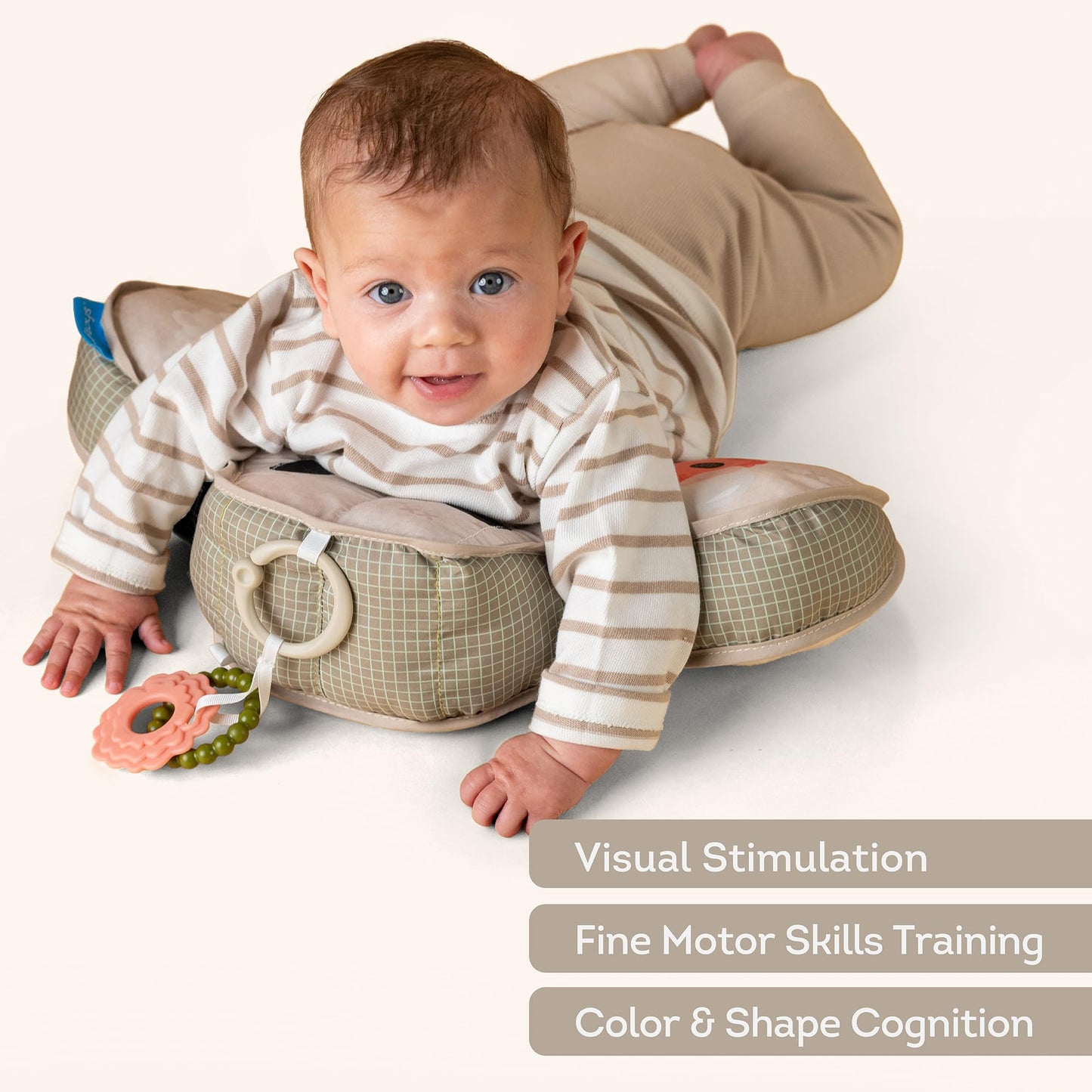 Taf Toys Tummy Time Ergonomic Support Toy & Teether for Infant Newborn Supportive Baby & Neck Strengthening Develops Muscles for Crawling Montessori