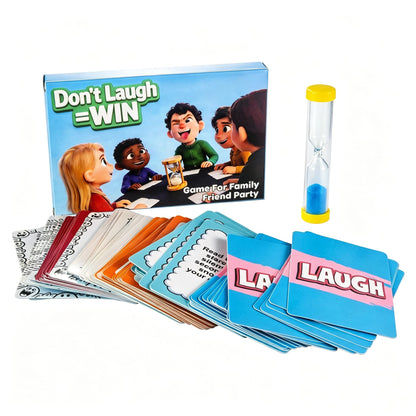 DLPJEOCR Funny Board Games Don’t Laugh = Win Party Card Game - Hilarious Challenge Group Game with 108 Cards & Timer - Fun Family Game Night