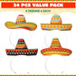 JOYIN 24 Pcs Cinco de Mayo Sombrero Headbands for Mexican Themed Fiesta Party, Party Supplies Decorations for Fun Fiesta Hat Party Supplies, Luau