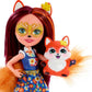 Mattel Enchantimals Felicity Fox Doll & Flick Figure, 6-inch small doll, with long brown hair, animal ears and furry tail, removable skirt and shoes