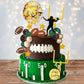 43 PCS Football Cake Topper Goal Post Mini Rugby Ball Player Cake Toppers for Football Theme Birthday Supplies