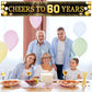 TZSS Black & Gold 60th Birthday Banner Decorations - Extra Large 118"x20" Reusable Yard Sign for Men & Women, Over The Hill Party Decor Indoor