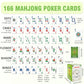 Penveda 2026 Mahjong Playing Cards 166 Pcs, Large Print American Mahjong Game Set with 2 Dices Portable, Durable Waterproof Poker Mahjong Cards