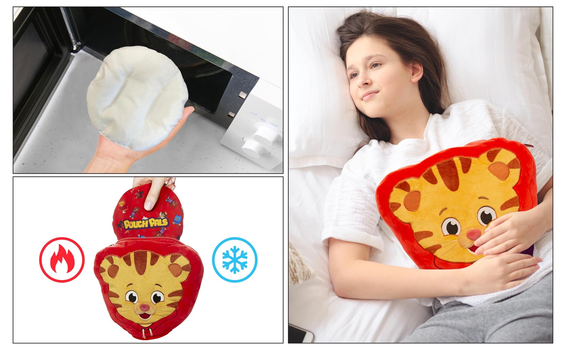 Daniel Tiger Pouch Pal - Heatable & Cooling Plush Pillow with All-Natural Seed Pouch | Comfort for Toddlers | Soft Plush, Cute, Huggable, Easy