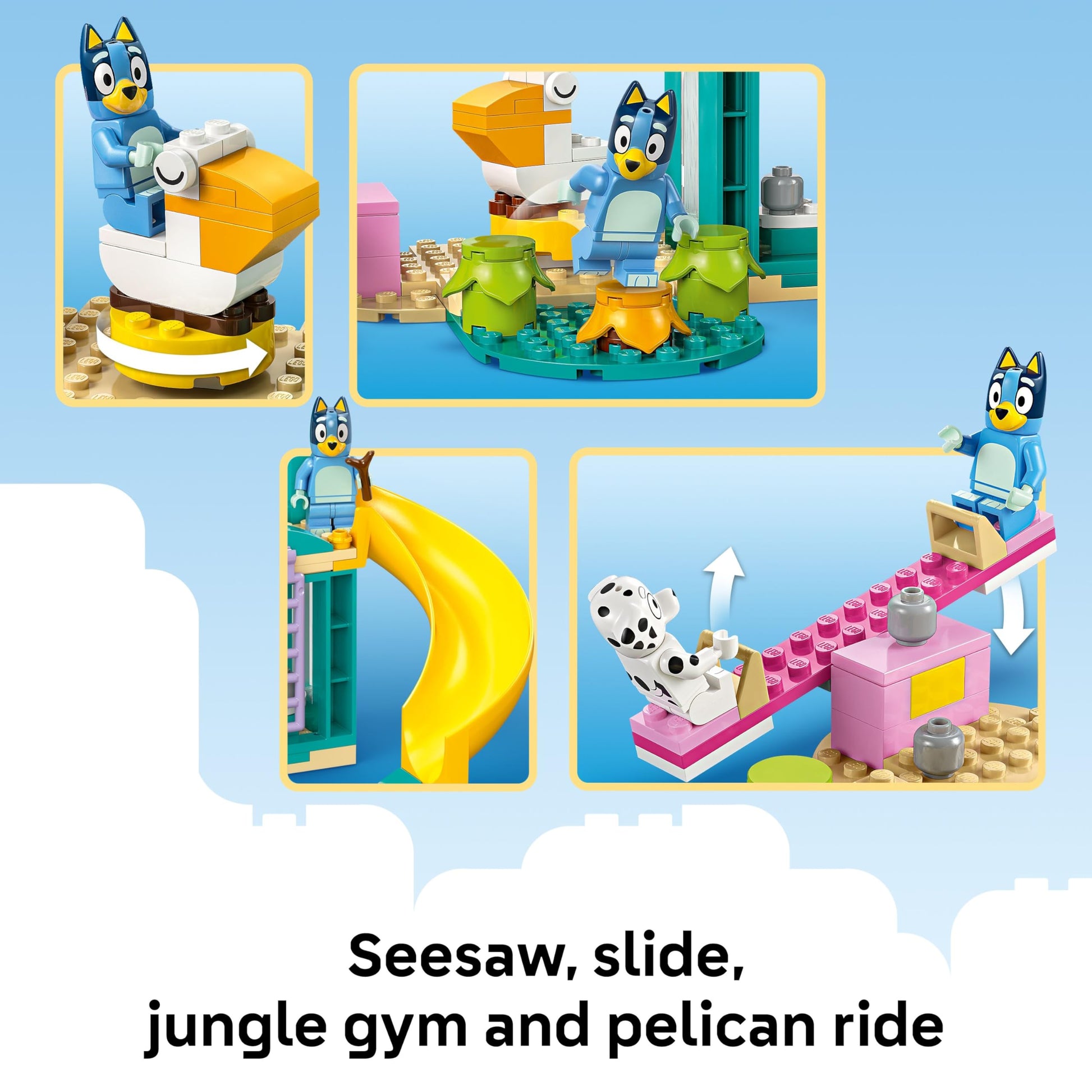 LEGO Bluey Playground Fun with Bluey and Chloe Sensory Building Blocks - Preschool Pretend Play & Learning Toys for Kids - 4 Year Old Girl & Boy