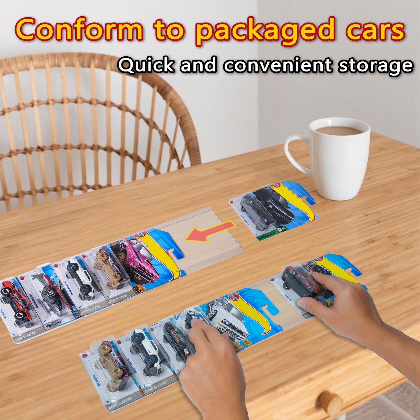 KASTUN 5 Pcs Diecast Display Case for Hot-Wheels Match-Box,Toy Car Storage Organizer,Compatible with Hot-Wheels Match-Box Packaged Cars,Packaged Cars