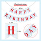 Blue and red Happy Birthday Banner - Happy 1st Birthday decorations, Blue Gingham with Red Letters Happy Birthday Banner