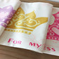 whooplaArt Double-Layer Table Runner Bed Runner Princess Birthday Party Kids Girls Pink Crown Decorative Long Tablecloth Bed Scarf Farmhouse Dining