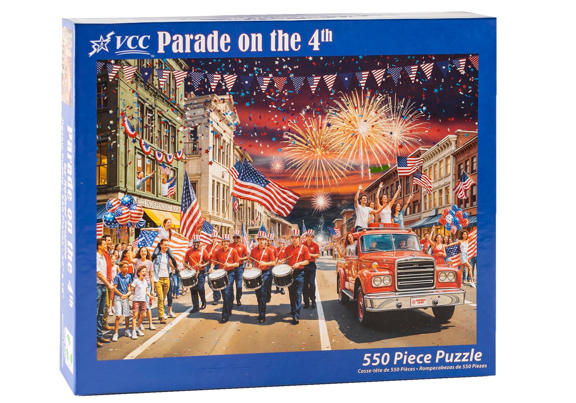 Parade on the 4th of July Jigsaw Puzzle 550 Piece - Fully Interlocking & Randomly Shaped Pieces - 24" x 18" - Summer Holiday Puzzles for Families