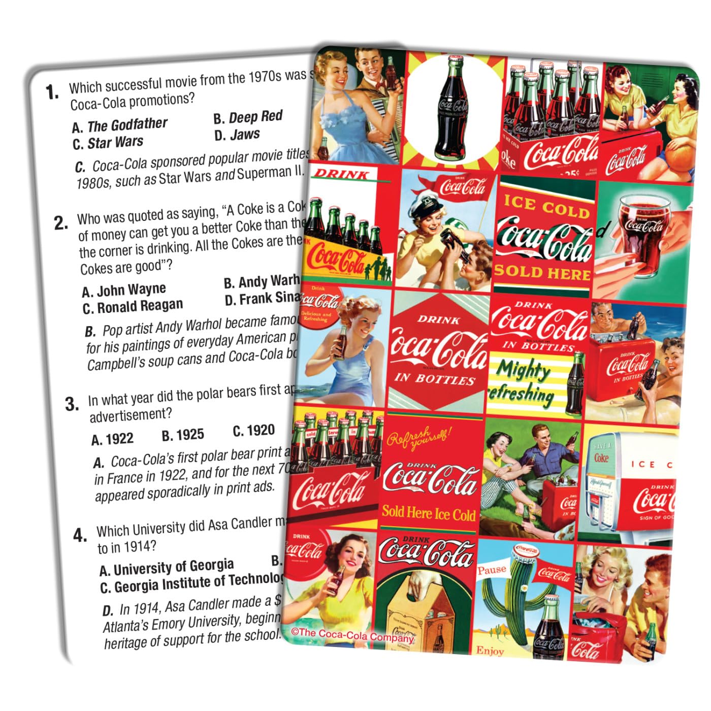 Masterpieces Coca-Cola Family Trivia Game - Collectible Tin, Coca Cola Collectibles - Ages 13+