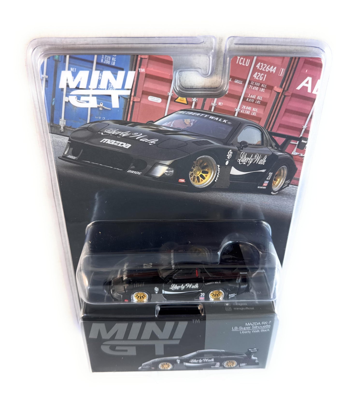 Diecast Collectibles Model Car Compatible with Mini GT 1:64 (3") Scale Mazda RX-7 LB Super Silhouette - Liberty Walk Black Model