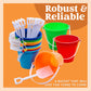 Sloosh 12 Sets Sand Buckets with Shovels for Kids Beach Pails Toys Party Favors Pail Set Plastic Bucket with Handles
