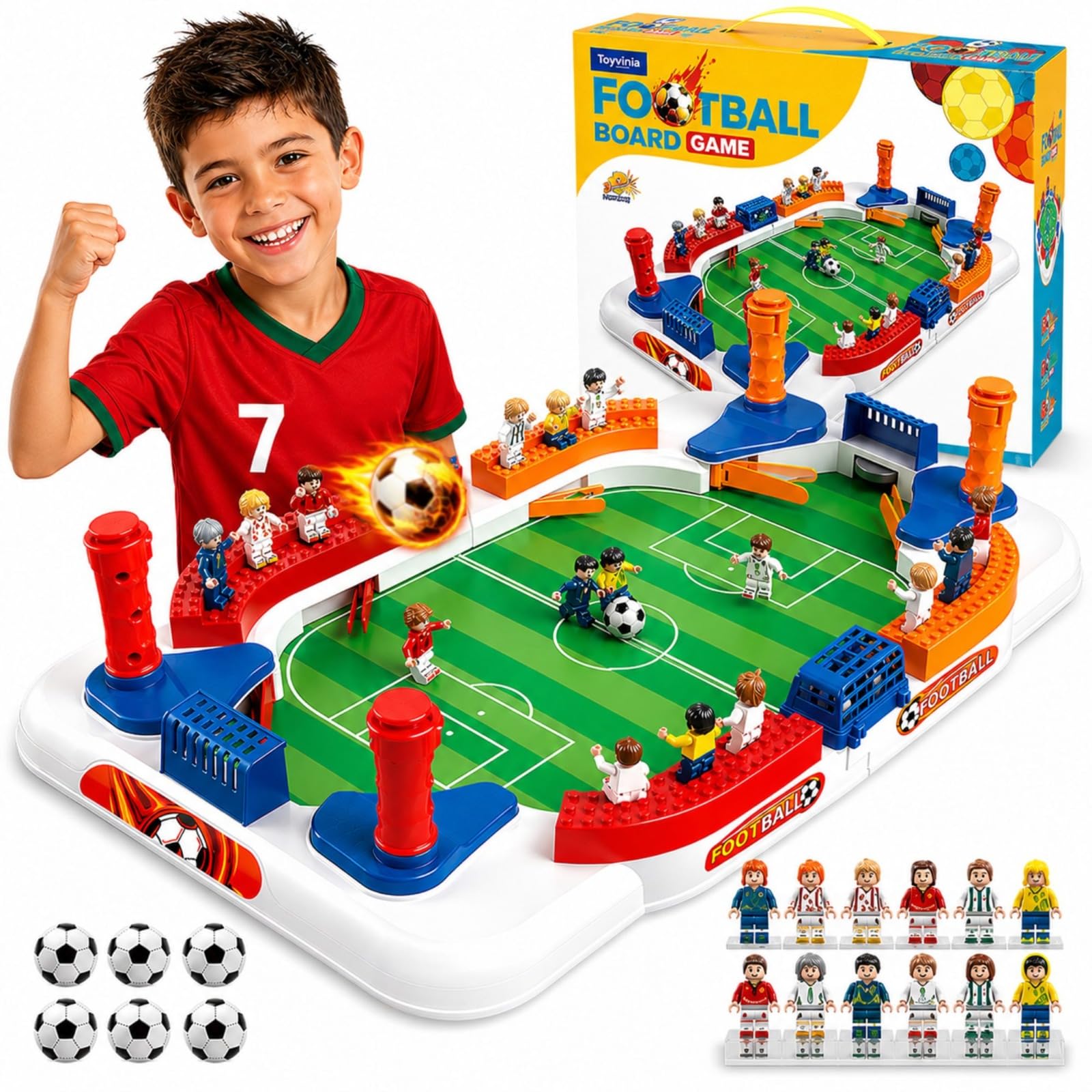 TOYVINIA Mini Foosball Soccer Board Game for Kids Indoor Family Fun Toy