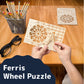 Prextex Ferris Wheel 3D Puzzle Wooden - 115 Precision Pieces Sturdy Wood - No Glue Needed for Assembly - Fun & Educational for Ages 8+ - Ideal