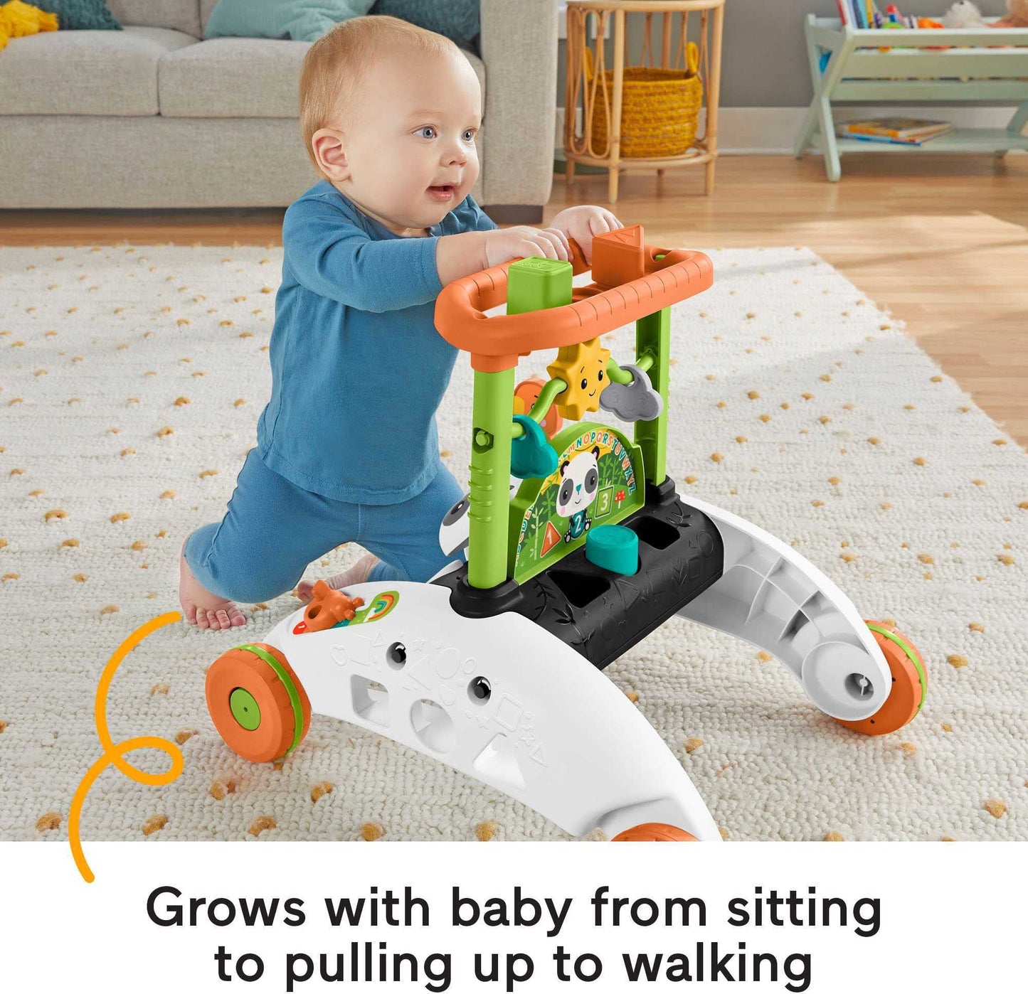 Fisher-Price 2-Sided Steady Speed Panda Walker Musical Push Toy