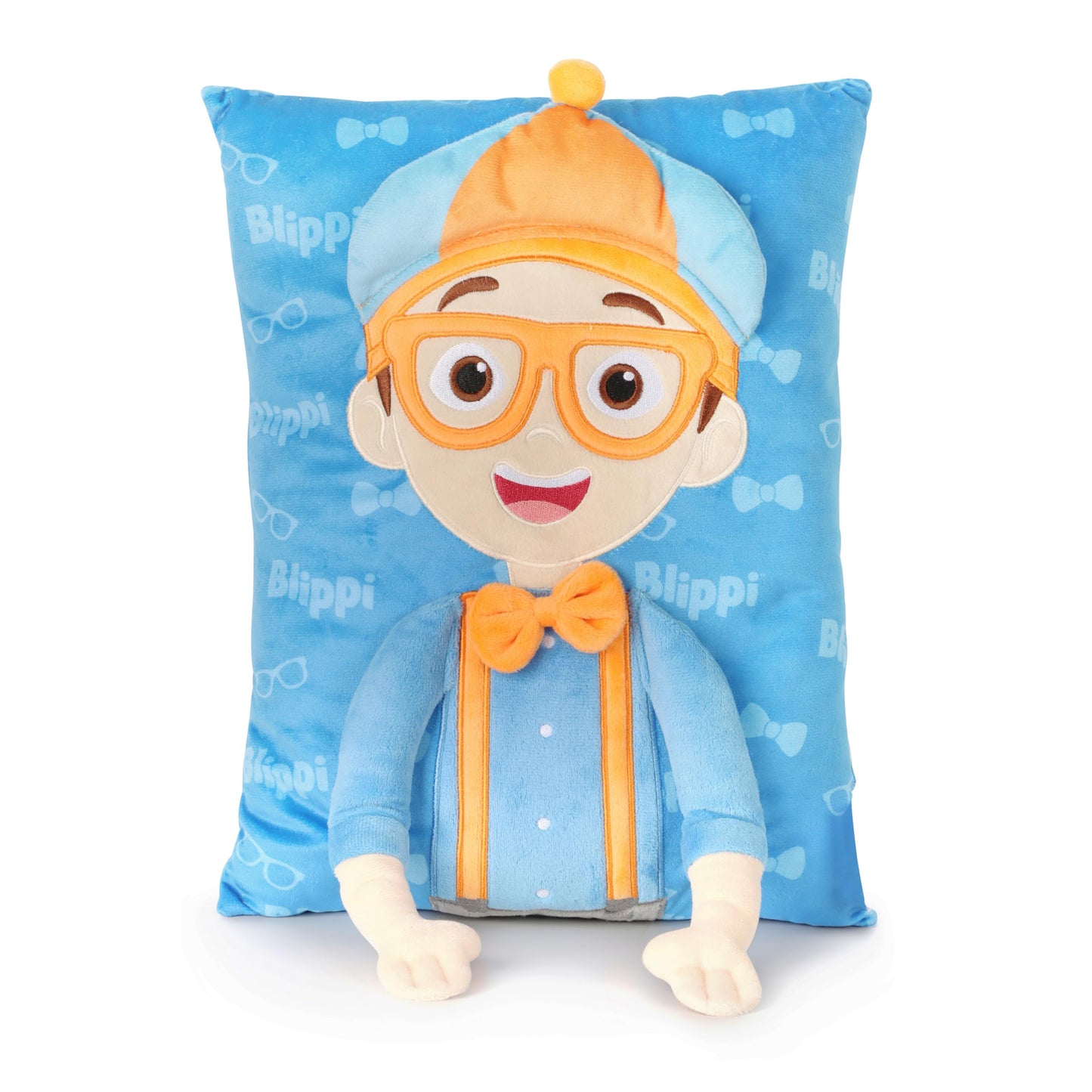Jay Franco Snuggle Pillow - 15 Inch Kids Ultra-Soft Stuffed Plushie & Cozy Throw Pillow, Official Licensed Character Cushion, Blue - Blippi