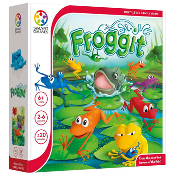 SmartGames Froggit Strategy Board Game with 2-6 Players Family Logic Game Race to The Lily Pads Ages 6+