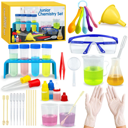 33PCS Plastic Lab Science Experiments Beakers Test Tubes Set