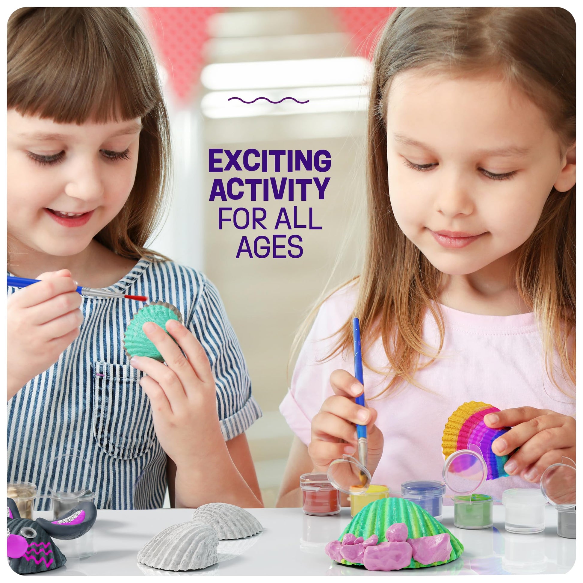 Dan&Darci Kids Sea Shell Painting Kit - Arts & Crafts for Kids - Gifts for Boys and Girls Ages 6-8, 8-12 - Craft Activities Kits - Creative Art