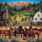 Boardwalk Sunrise Ranch 1000 Piece Jigsaw Puzzle Western Country Horse Puzzles with Premium Box, Gift for Adults and Family 19"x26"