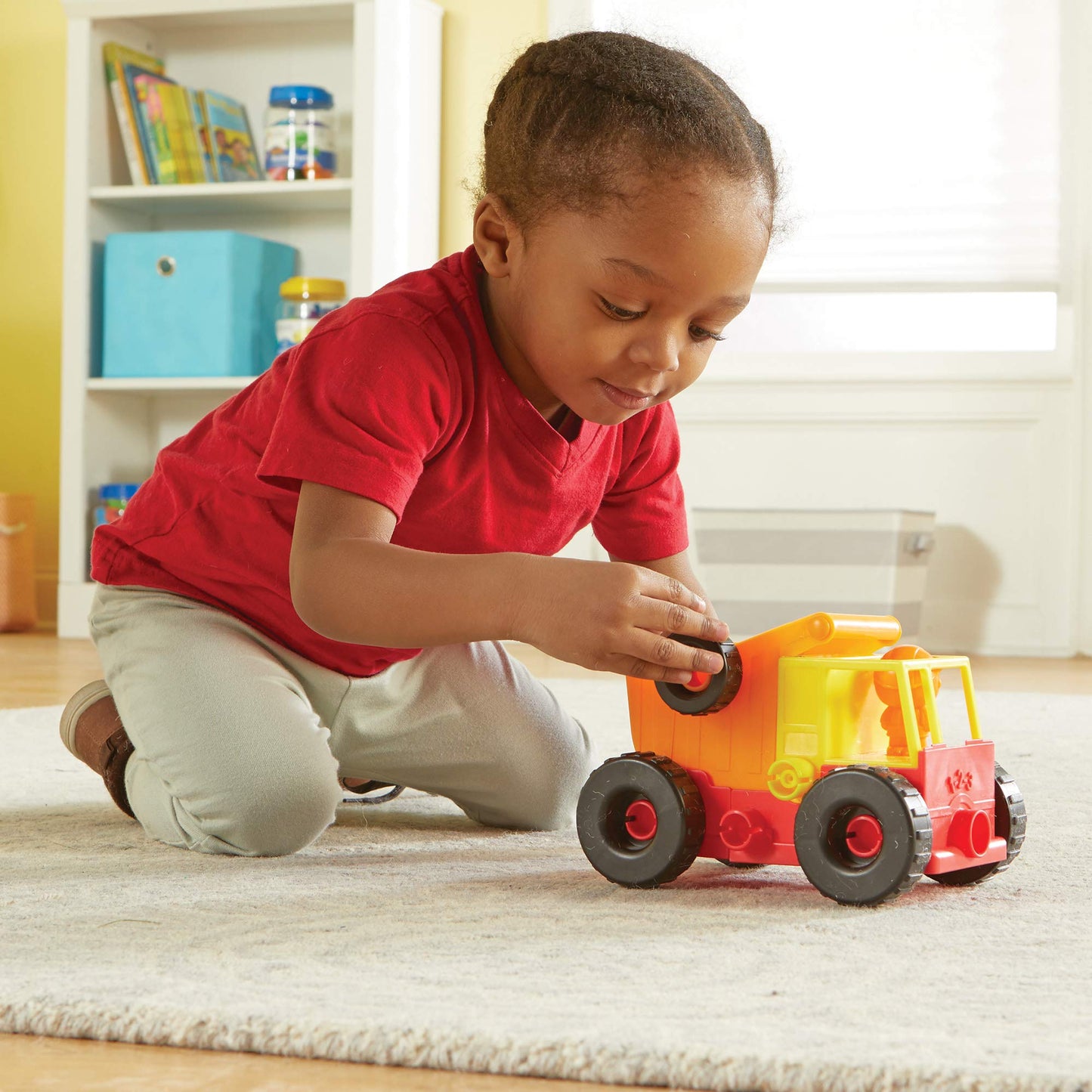 Learning Resources 1-2-3 Build It Construction Crew - Take Apart Construction Toys, Toddler Excavator Toy, Kids Dump Truck Toy, Tractor Toys for Kids