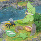 BRETOYIN Life Cycle of a Luna Moth and Bee - 8PCS Lifecycle Set Miniature Insect Lifecycle Collection Realistic Moth Family Educational Toy Figurines