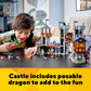 LEGO Creator 3 in 1 Medieval Castle Toy, Transforms from Castle to Tower to Marketplace, Includes Skeleton and Dragon Figure, with 3 Minifigures and