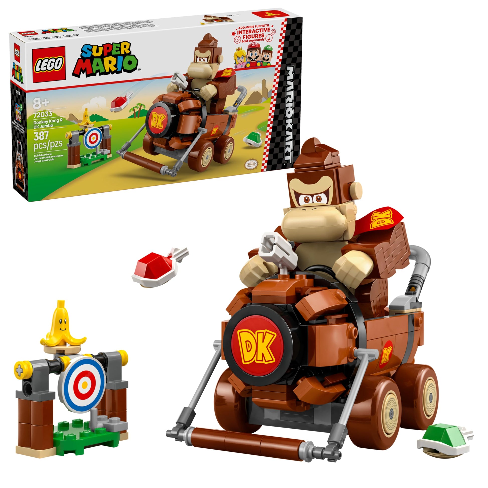 LEGO Super Mario: Mario Kart Donkey Kong & DK Jumbo - Collectible Toy Building Set for Kids, Boys and Girls, Ages 8+ - Nintendo Donkey Kong Toy for