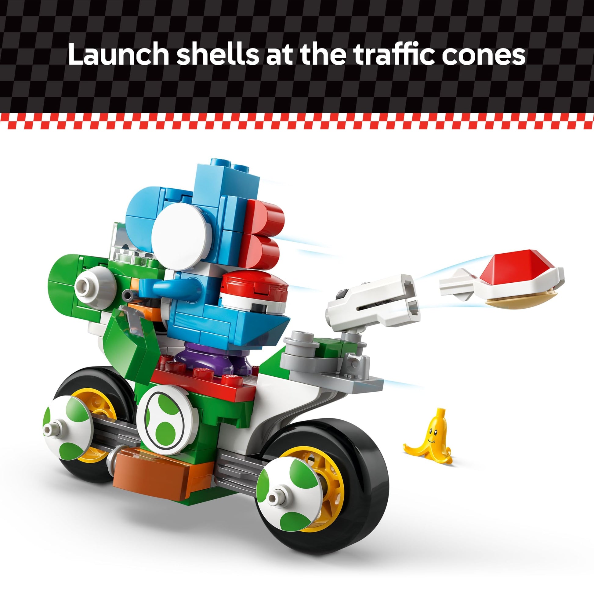 LEGO Super Mario: Mario Kart Yoshi Bike - Building Toy Set for Kids, Boys and Girls, Ages 7+ - Mario Kart Toy for Fans with Blue Yoshi - Gift Idea