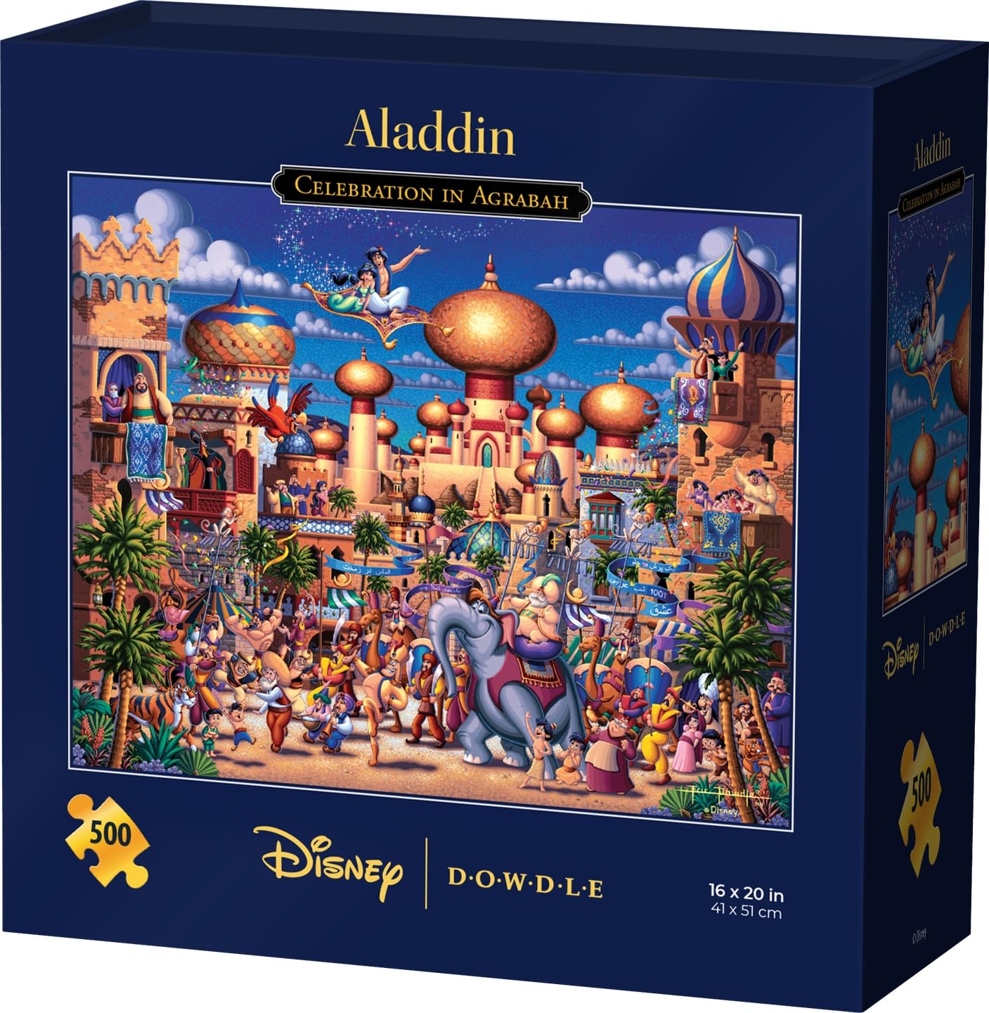Aladdin Celebration in Agrabah, Disney Dowdle Puzzle, 500 Piece Jigsaw Puzzle for Adults