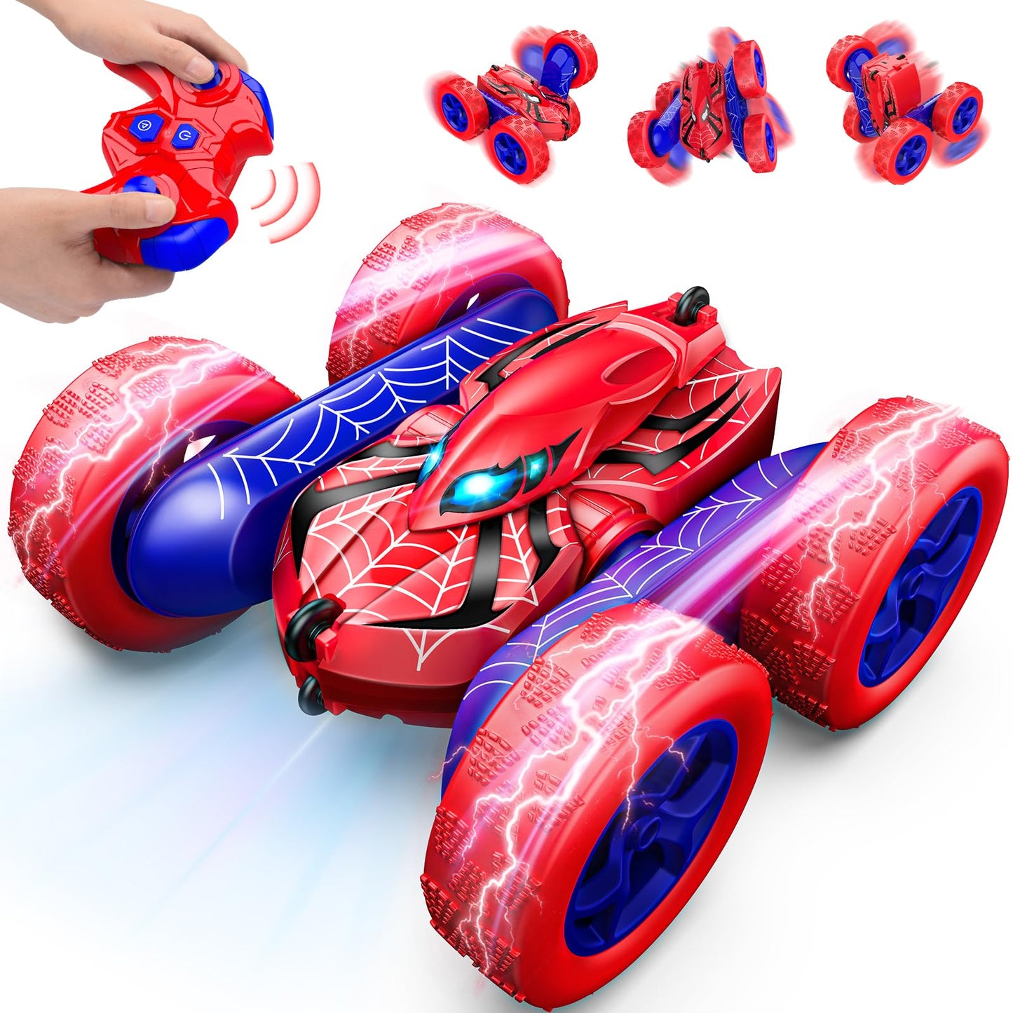 Yeriayha RC Cars Toys for 3 4 5 6 7 8 9 10 Year Old Boys,Double Sided 360° Flip 4WD Remote Control Car 2.4GHz Electric Rechargeable Toys for Ages 4-6