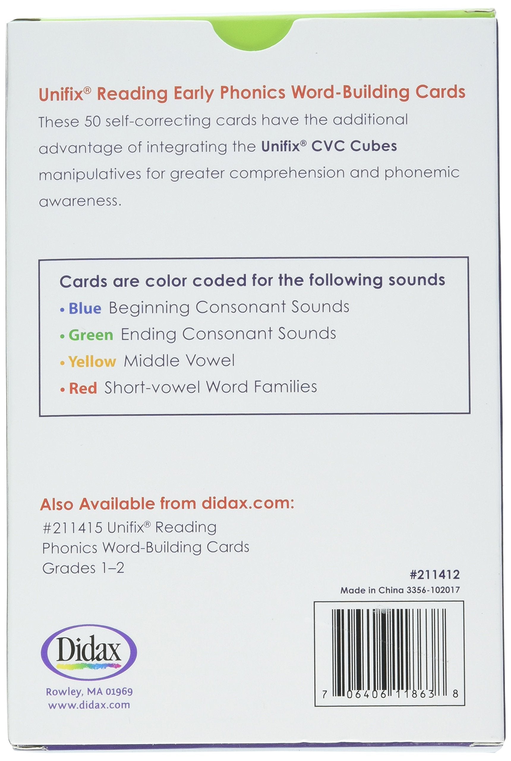 Didax Unifix Reading: Early Phonics Word-Building Cards Small