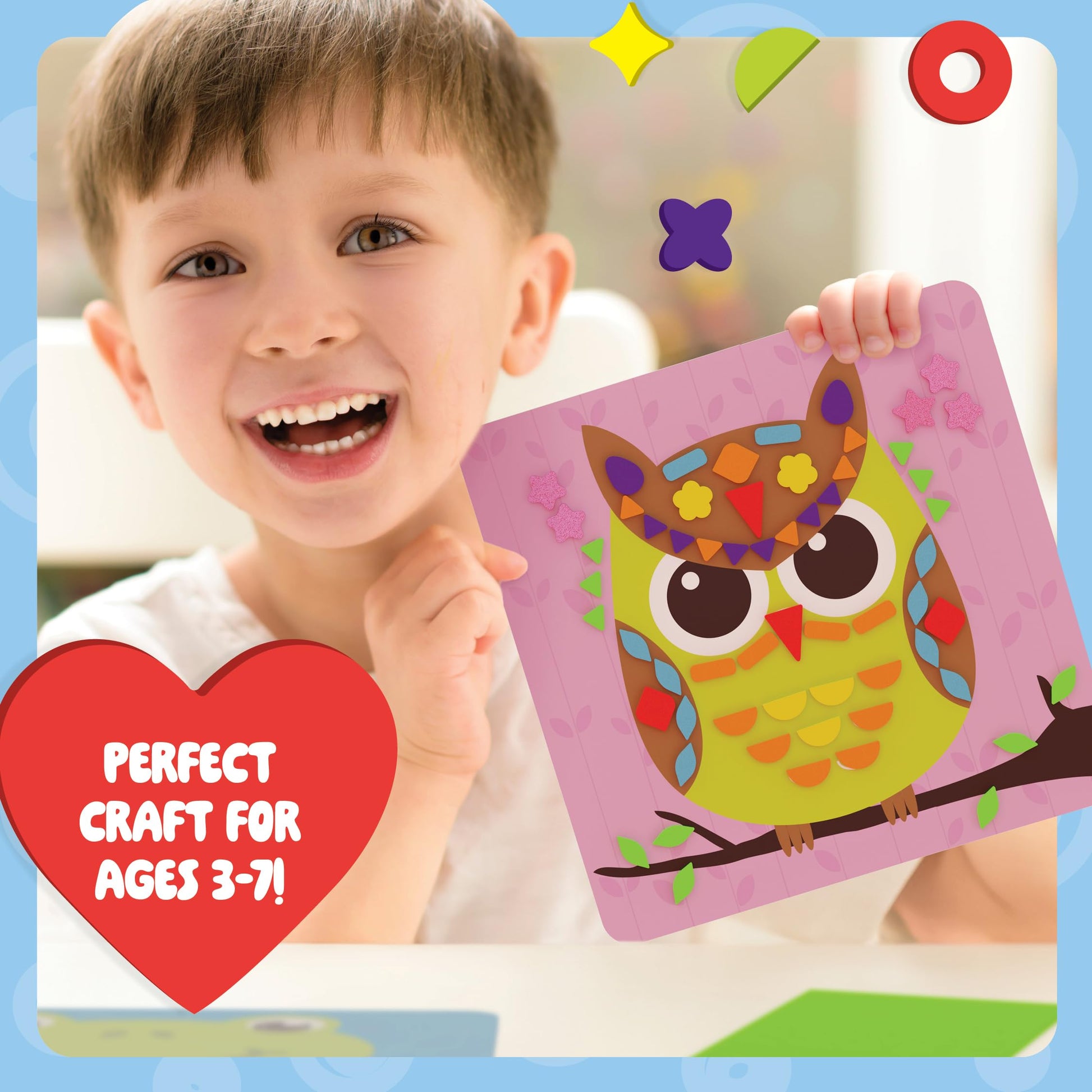 Dan&Darci Foam Sticker Art Craft for Kids - Toddler Arts & Crafts for Ages 3-5 - Boys 4-6 Birthday Gift - DIY Kid Activities Ages 3 4 5 6 Years - 4
