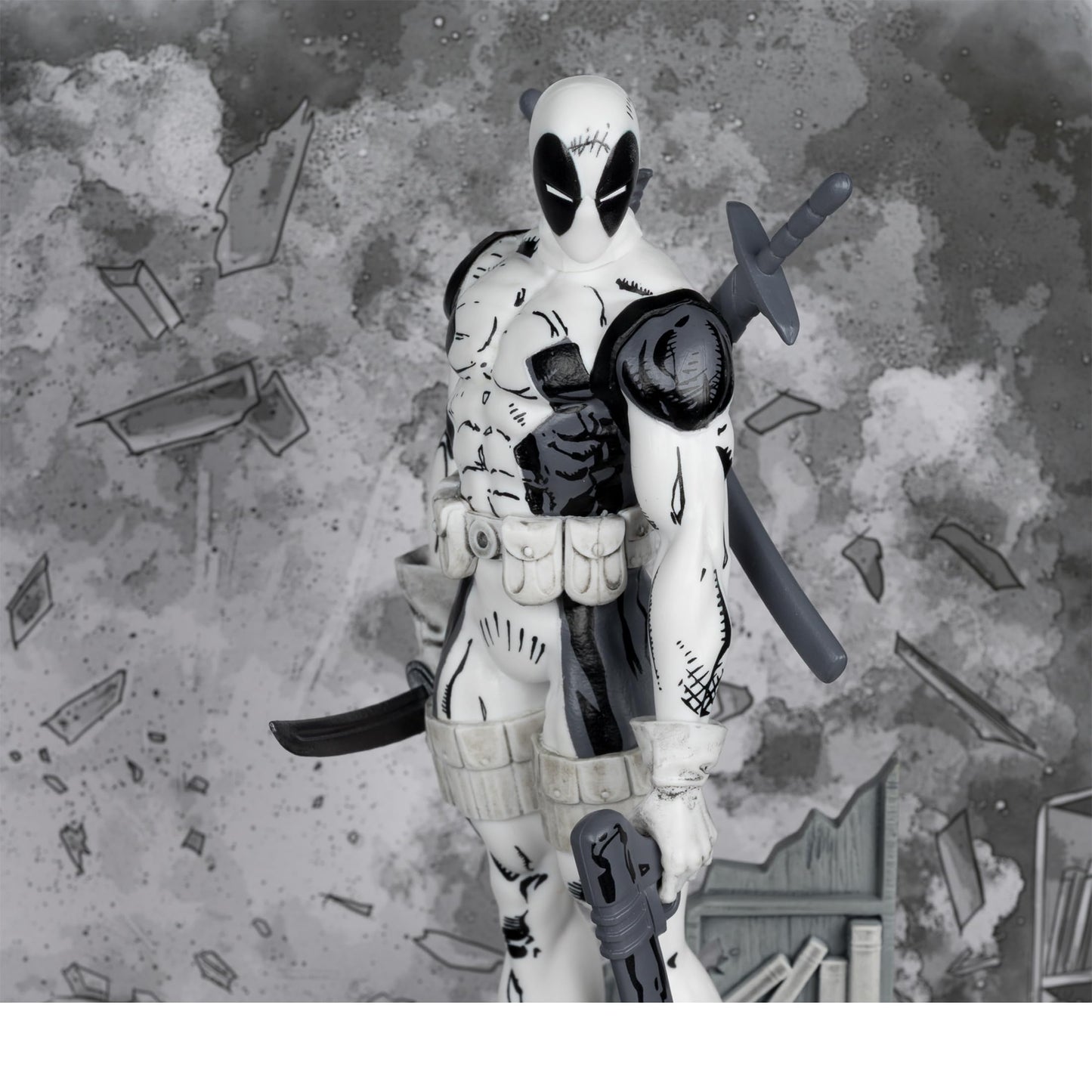 McFarlane Toys- Marvel Deadpool (Line Art) 1:10th Scale Collectible with Scene (The New Mutants #98) Gold Label