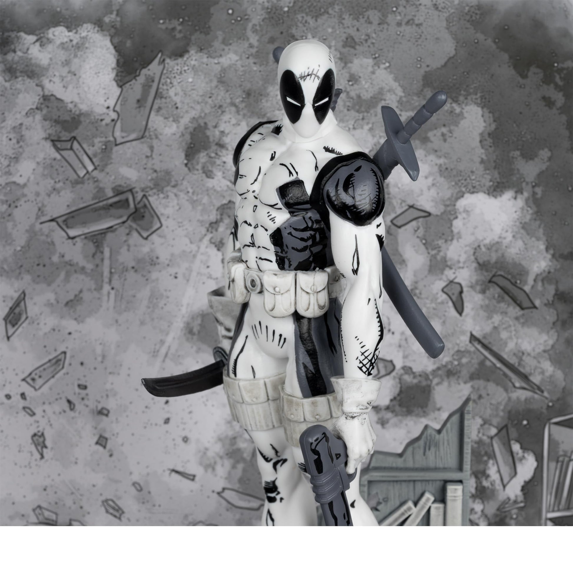 McFarlane Toys- Marvel Deadpool (Line Art) 1:10th Scale Collectible with Scene (The New Mutants #98) Gold Label