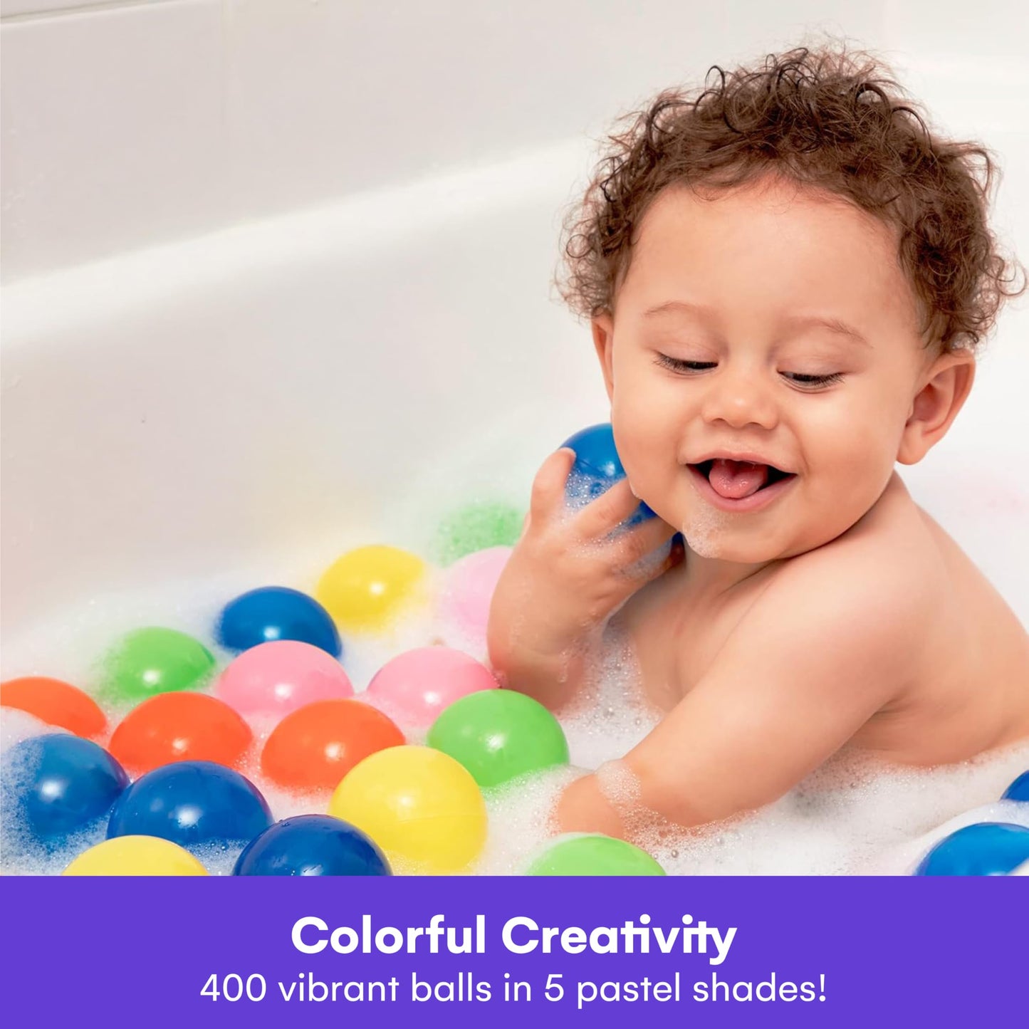 Click N' Play Ball Pit Balls for Kids, 200 Pack - Plastic Refill Balls, Phthalate & BPA Free, Reusable Storage Bag with Zipper, Gift for Toddlers