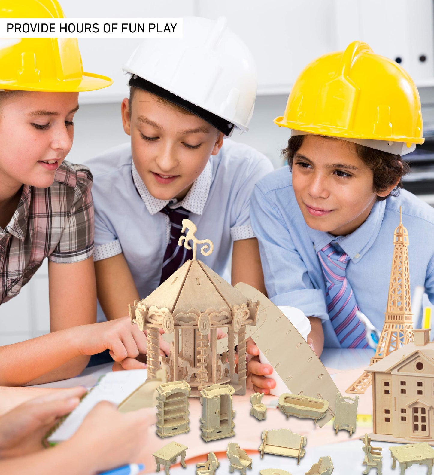 Wooden Dollhouse Furniture Set 3D Puzzle