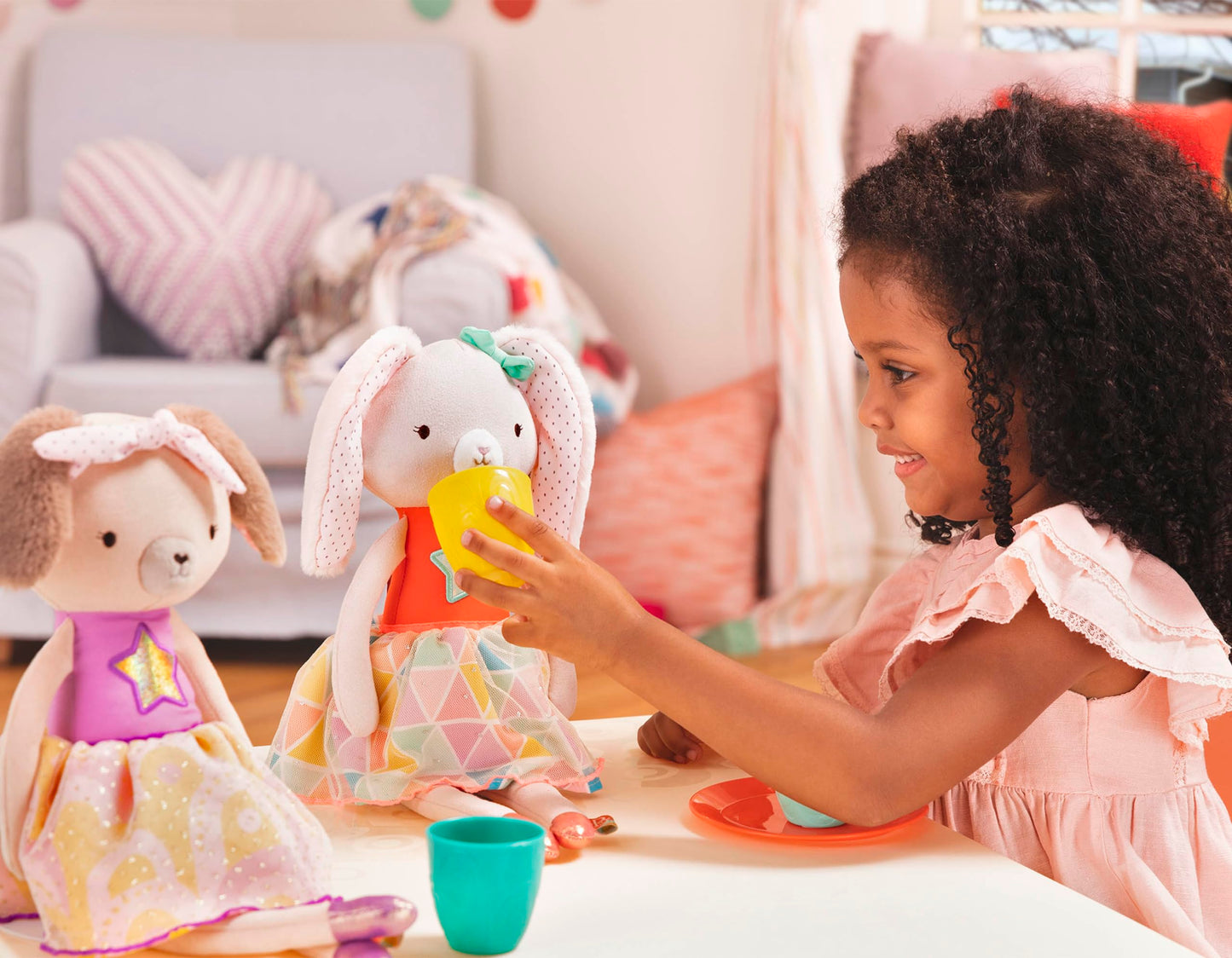 B. toys Plush Bunny, Tippy Toes Becky Bunny, 15-Inch Washable Plush