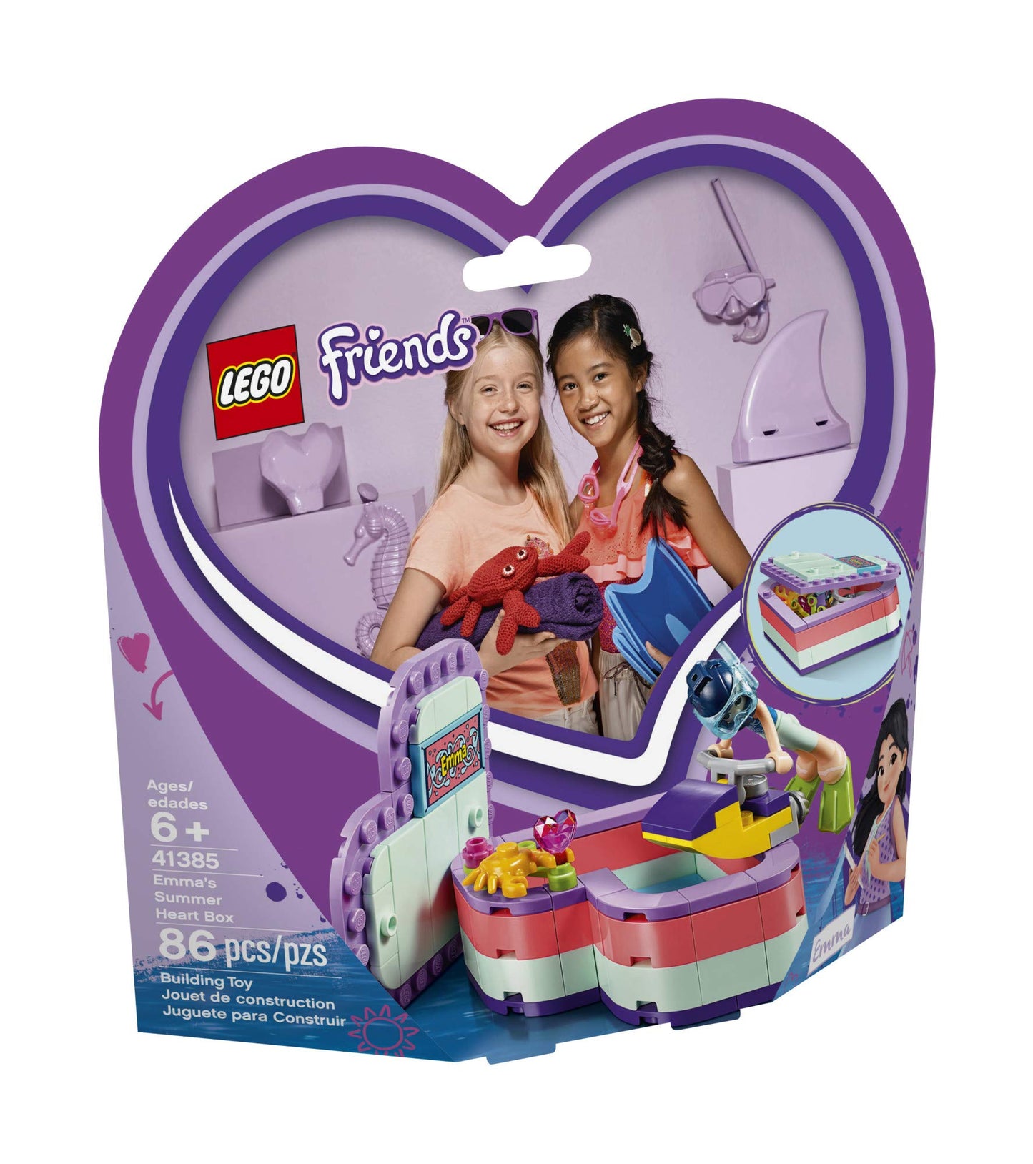 LEGO Friends Emma’s Summer Heart Box 41385 Building Kit, New 2019 (86 Pieces)