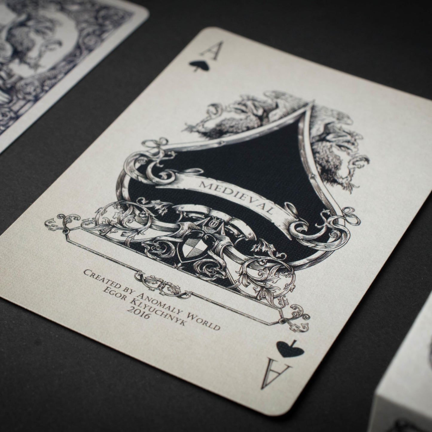 Medieval Playing Cards - Professional Poker Cards in Period-Authentic Middle Ages Designs - Black Edition - Great for Magic, Cardistry, Gameplay