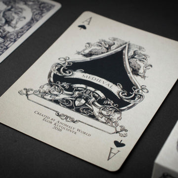 Medieval Playing Cards - Professional Poker Cards in Period-Authentic Middle Ages Designs - Black Edition - Great for Magic, Cardistry, Gameplay
