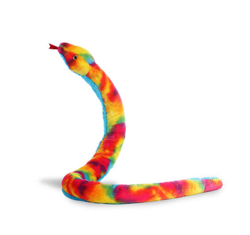 Aurora® Playful Snake Rainbow Stuffed Animal - Eye-Catching Designs - Versatile Fun - Multicolor 53 Inches