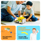 PicassoTiles Magnetic Tiles Race Car Track Kit Parking Garage Expansion Pack with 2 Cars Magnet Tile Building Blocks Educational Toy Learning Kit
