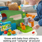 Fisher-Price Baby to Toddler Toy Laugh & Learn 3-in-1 On-the-Go Camper Walker & Activity Center with Smart Stages for Ages 9+ Months, Tan/Green